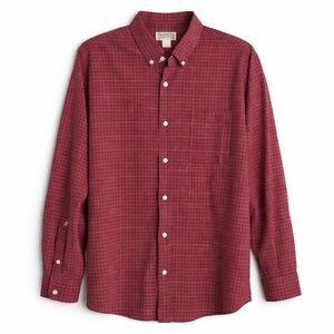 Duluth Trading Maroon Plaid Long Sleeve Button Down Shirt 2XL